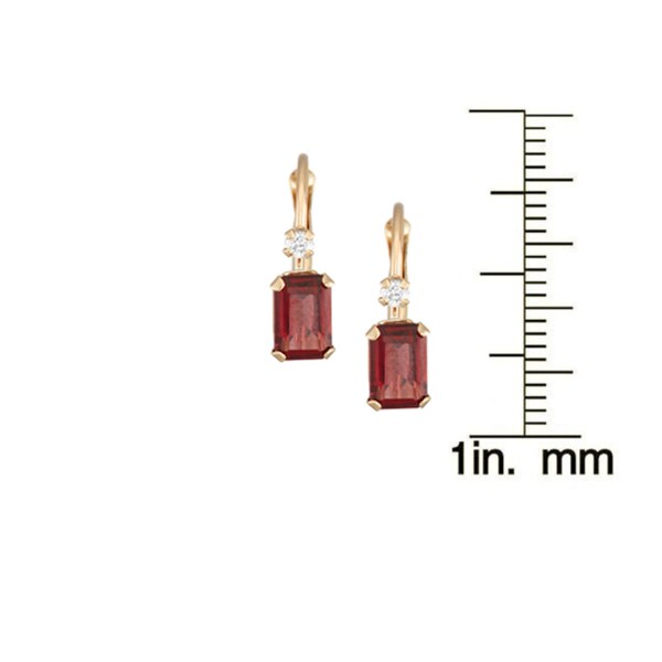 Gioelli 10k Yellow Gold Garnet Leverback Earrings