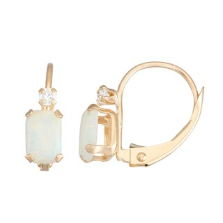 Gioelli 10k Gold Created Opal Leverback Earrings On Gioelli 10k Gold Created Opal Leverback Earrings
