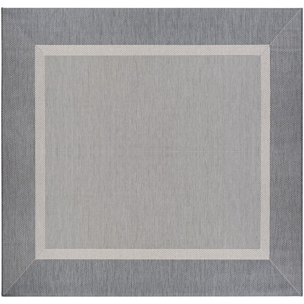 Couristan Recife Stria Texture Champagne-Grey Indoor/Outdoor Square Rug - 7'6 x 7'6