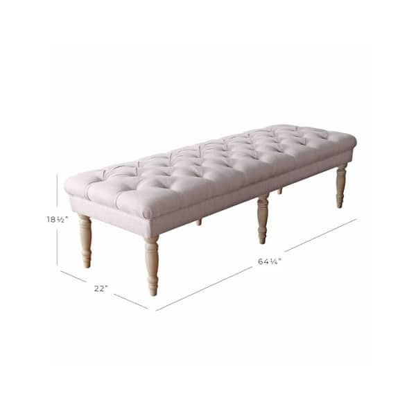 Grey Velvet All Over Tufted Ottoman Bench