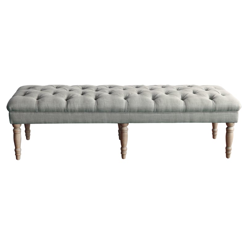 The Gray Barn Blasted Rock Grey Tufted Bench