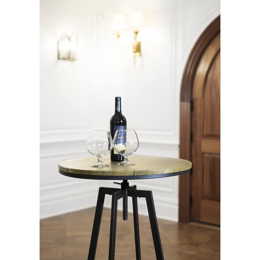 Max Vintage Adjustable Height Swivel Round Bar Table