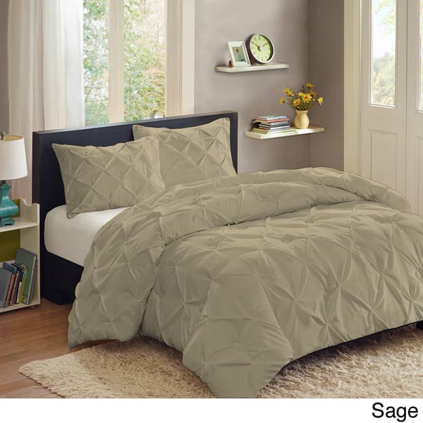 Luxury King Size Duvet Cover Set - Pinch Pleat Microfibre, Duck Egg, 3-Piece Bedding Set (260cm X 200cm)-217026