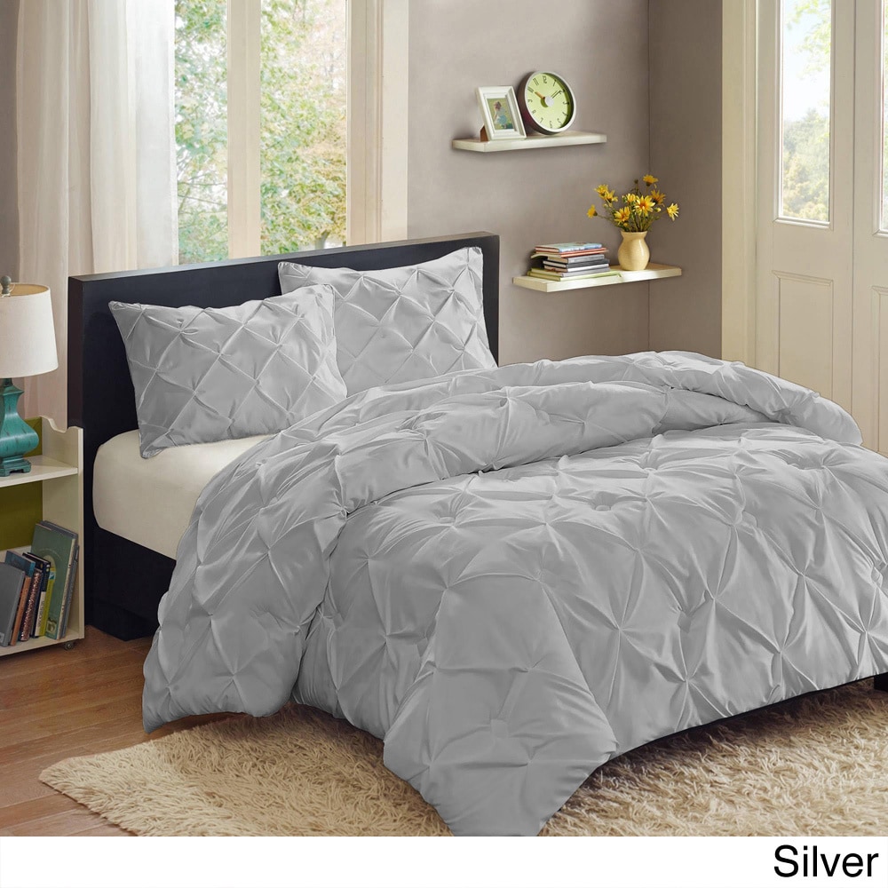 Pinch Pleat Duvet Cover Set, Luxurious Premium Pintuck Chocolate Comforter  Cover