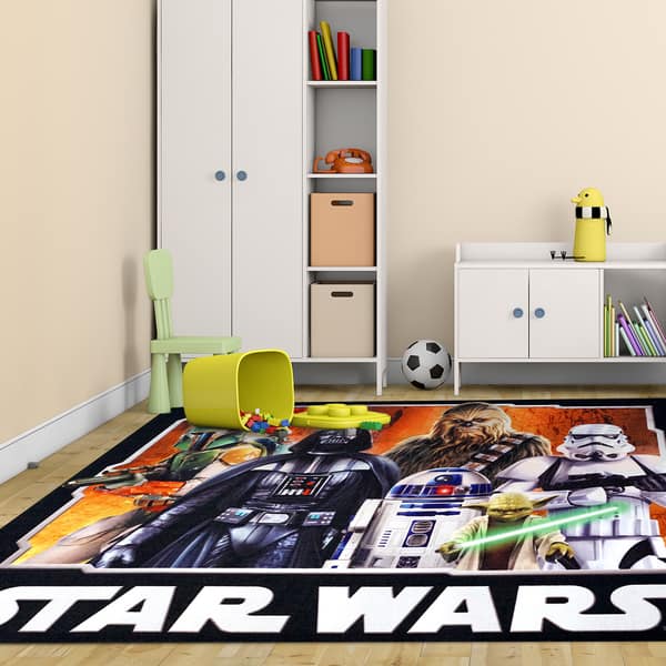 Shop Lucas Star Wars Multicolor Polyester Kids Rug By