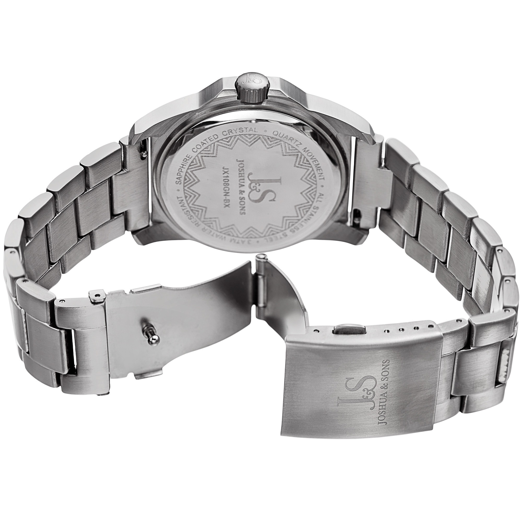 Joshua Sons Men's Date Hexagon Beveled Case Interchangeable