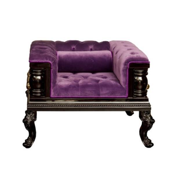 Shop Gothic Inspired Purple Velvet Single Sofa On Sale Free