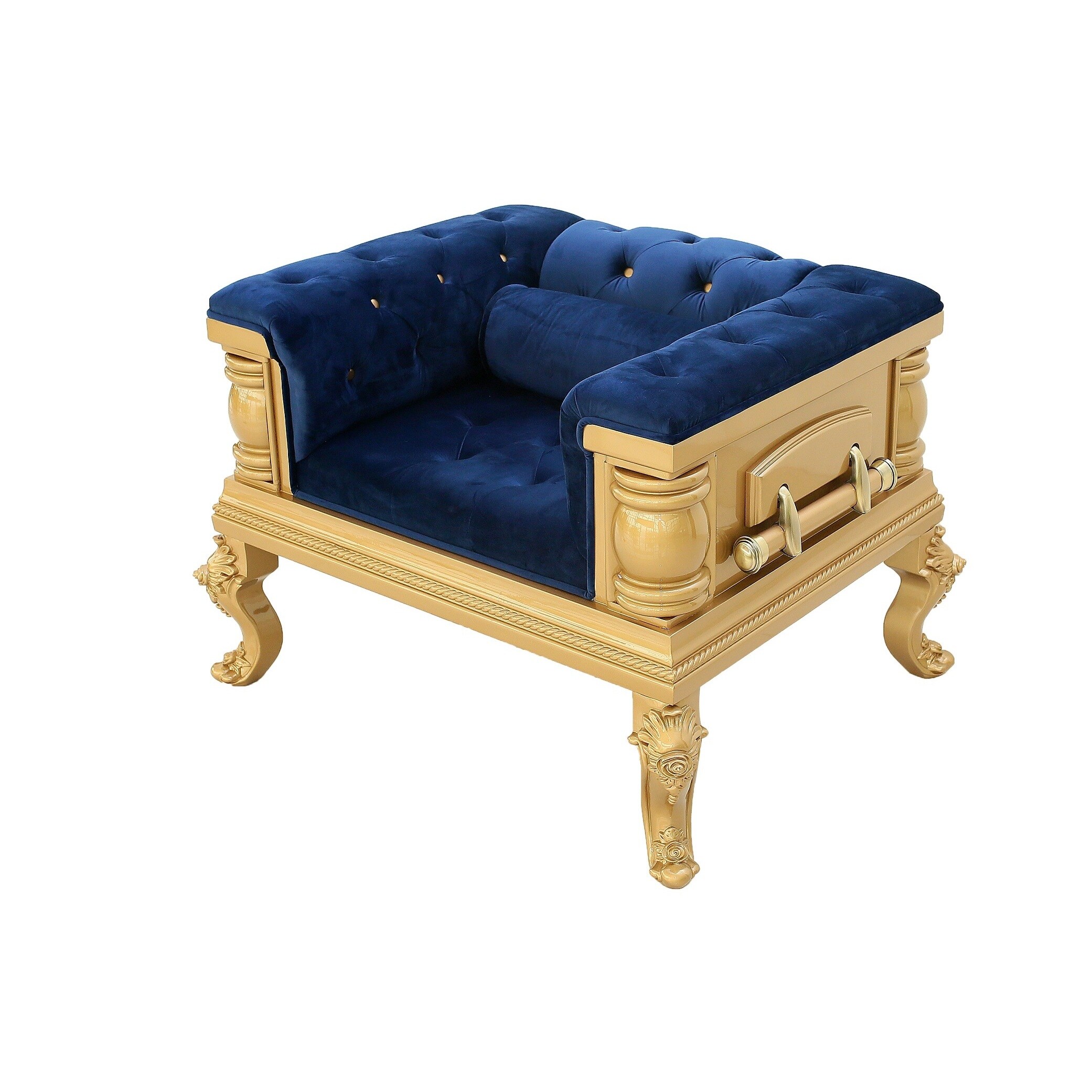 Gothic Inspired Royal Blue Velvet Single Sofa - Bed Bath & Beyond - 14426740