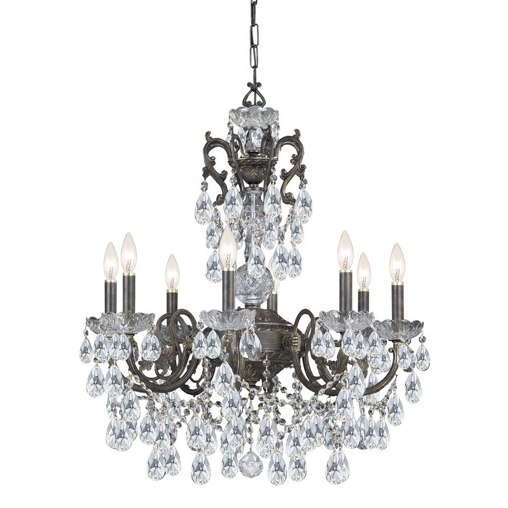 Crystorama Legacy Collection 8-light English Bronze/Crystal Chandelier - Chandeliers For Bedrooms by Overstock.com