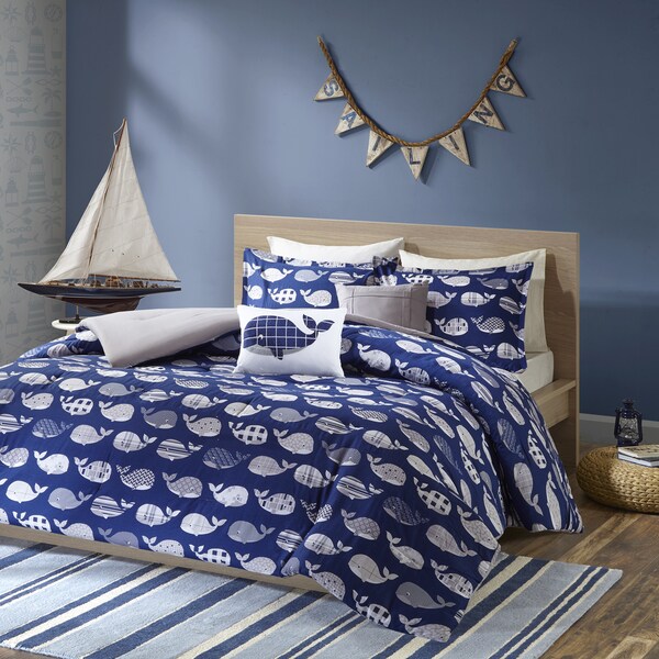 Urban Habitat Kids Nolan Navy Cotton Printed 5-piece Comforter Set