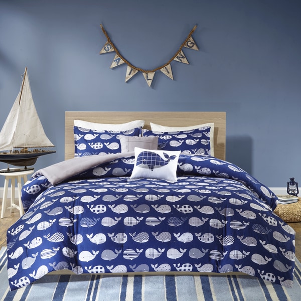 Urban Habitat Kids Nolan Navy Cotton Printed 5-piece Comforter Set