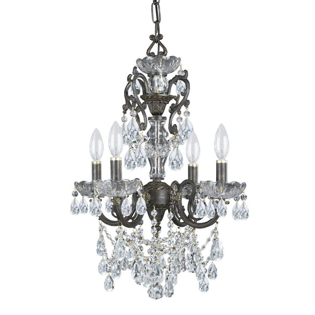 Crystorama Legacy Collection 4-light English Bronze/Swarovski Spectra Crystal Mini Chandelier - Chandeliers For Bedrooms by Overstock.com