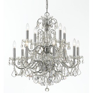 Imperial 12-light Polished Chrome/ Crystal Chandelier - Polished Chrome