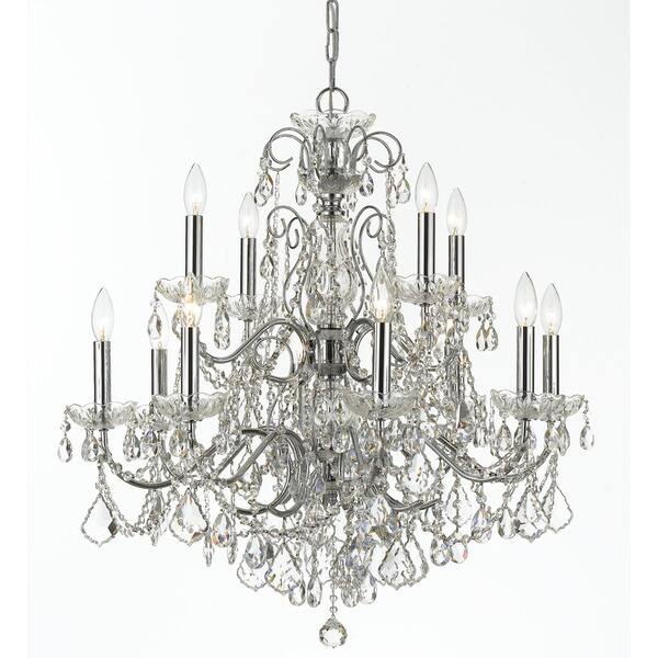 slide 1 of 1, Imperial 12-light Polished Chrome/ Crystal Chandelier - Polished Chrome