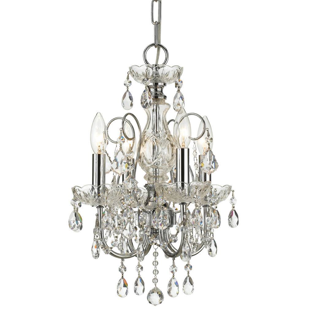 Crystorama Imperial Collection 4-light Polished Chrome/Swarovski Strass Crystal Mini Chandelier - Chandeliers For Bedrooms by Overstock.com