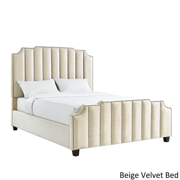 Chareau Velvet Upholstered Nailhead Headboard By INSPIRE Q Bold Chareau Velvet Upholstered Nailhead Headboard by iNSPIRE Q Bold - Free Shipping Today - Overstock.com - 20994613 - Chareau Velvet Upholstered Nailhead Headboard By INSPIRE Q Bold