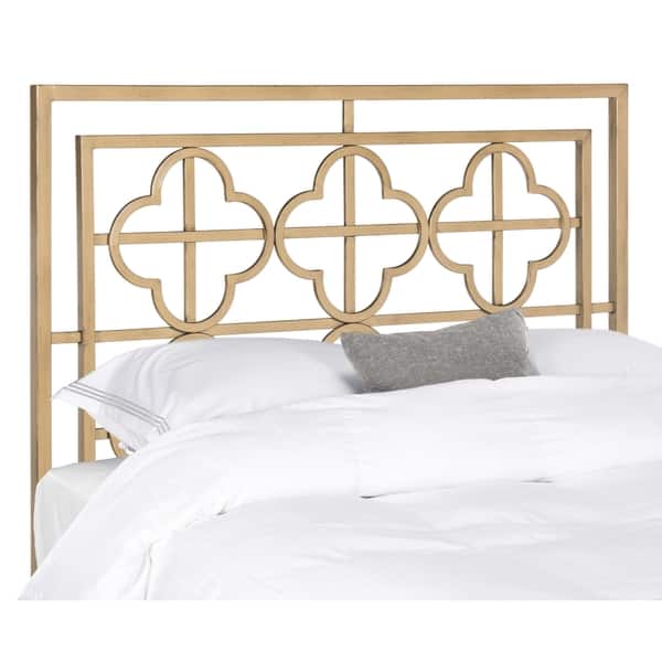 slide 1 of 3, SAFAVIEH Lucinda Antique Gold Metal Headboard (Queen)