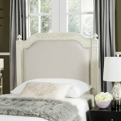 SAFAVIEH Rustic Wood Beige Linen Headboard (Twin)