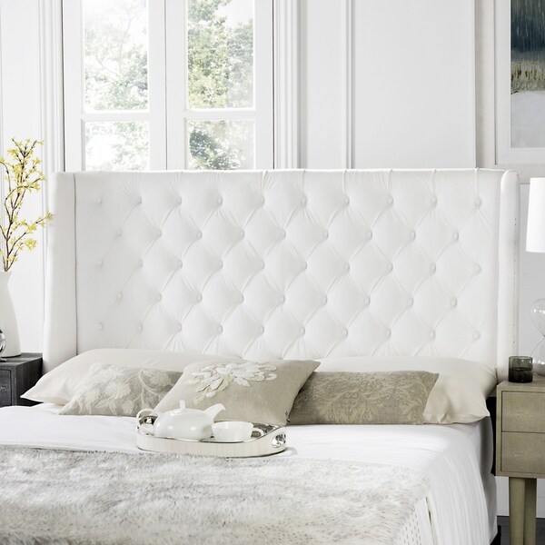 Safavieh London White Tufted Winged Headboard (Full)
