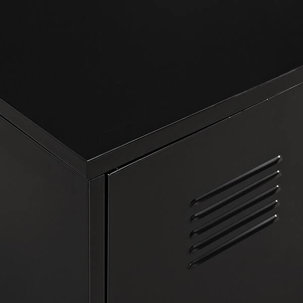 Carbon Loft Rontgen 48 Inch Black Metal Locker Storage Bench Metal Locker Storage Bench
