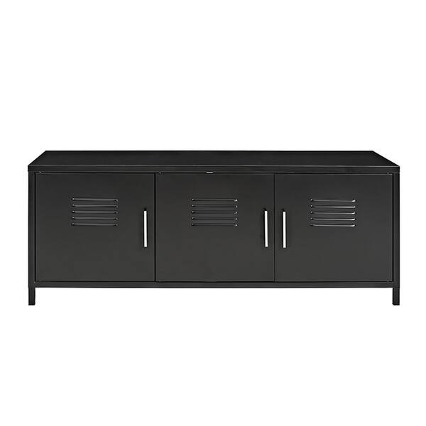 Carbon Loft Rontgen 48 Inch Black Metal Locker Storage Bench Metal Locker Storage Bench