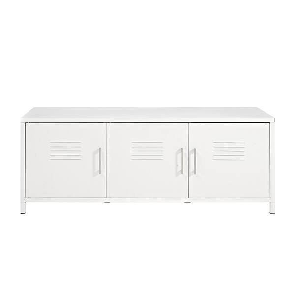 48 White Metal Locker Style Storage Bench 14428230 48 White Metal Locker Style