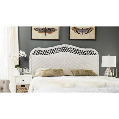 SAFAVIEH Sephina White Rattan Headboard (Queen)