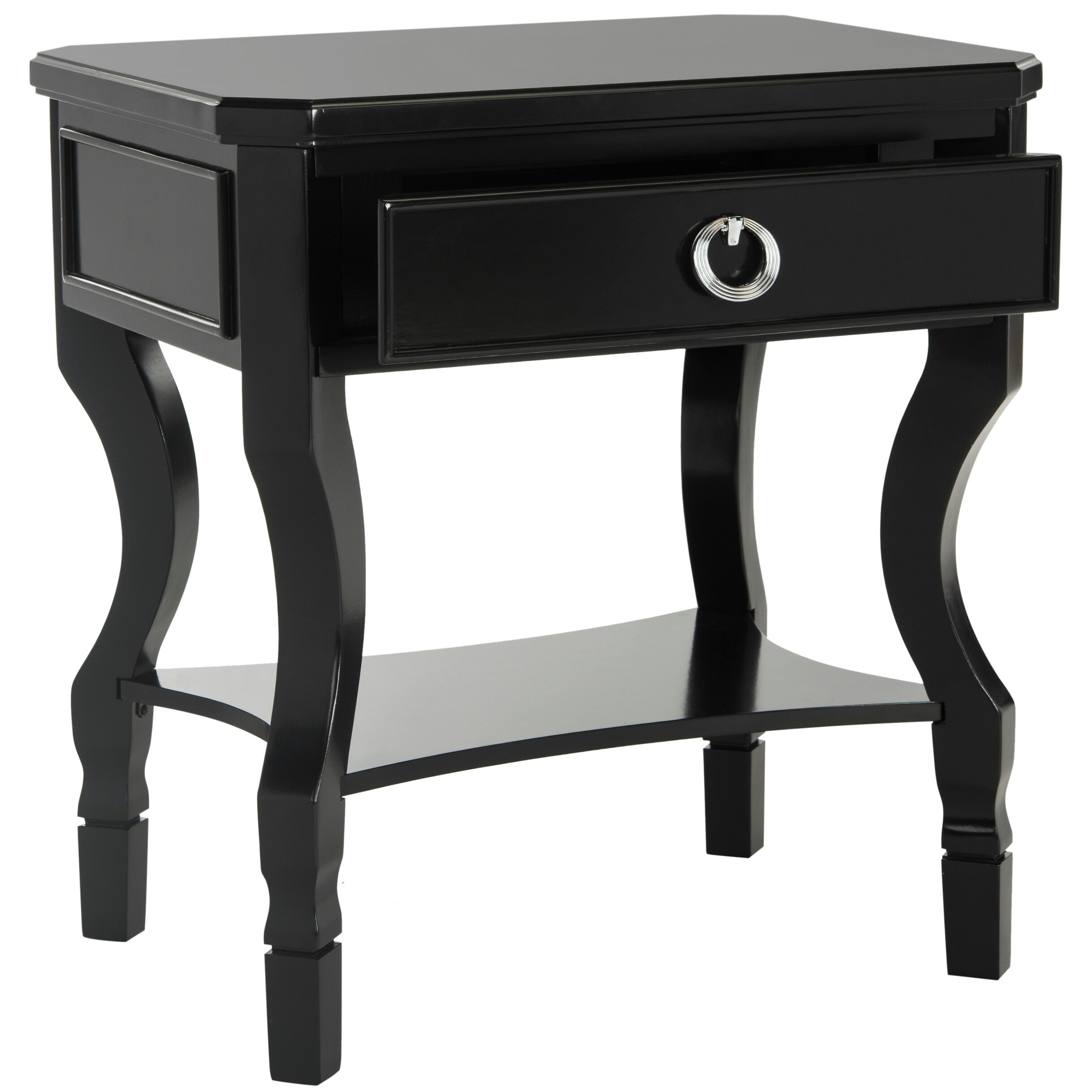 Shop Safavieh Alaia One Drawer Black Black Night Stand On Sale Overstock 14428337