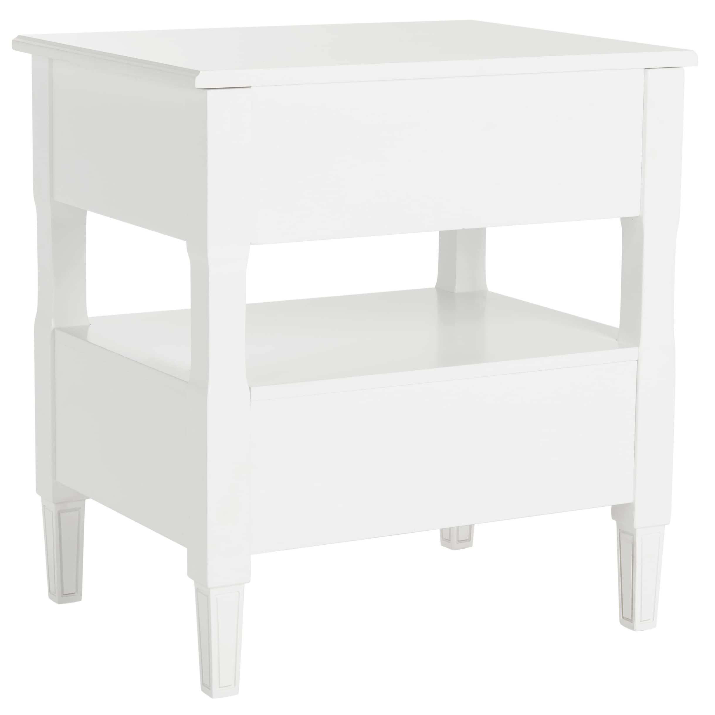 Shop Safavieh Jenson Two Drawer White White Night Stand Overstock 14428363