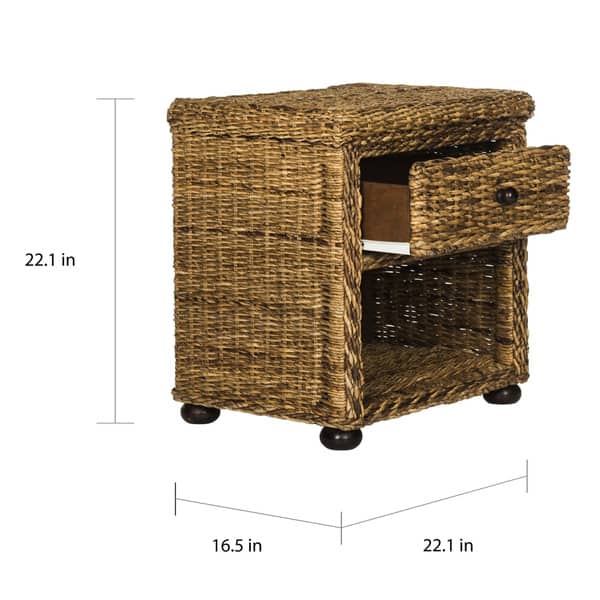 SAFAVIEH Magi Wicker One Drawer Natural Abaca Brown Nightstand Bed Bath & Beyond 14428402