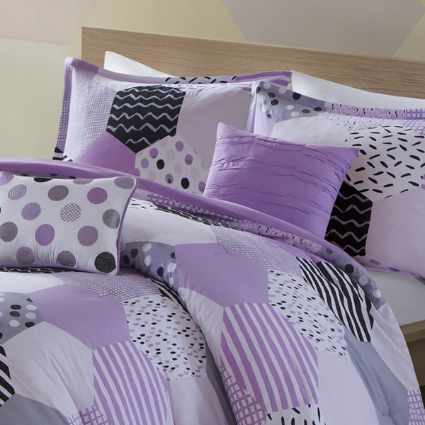 Urban Habitat Kids Evie Purple Cotton Printed 5-piece Comforter Set