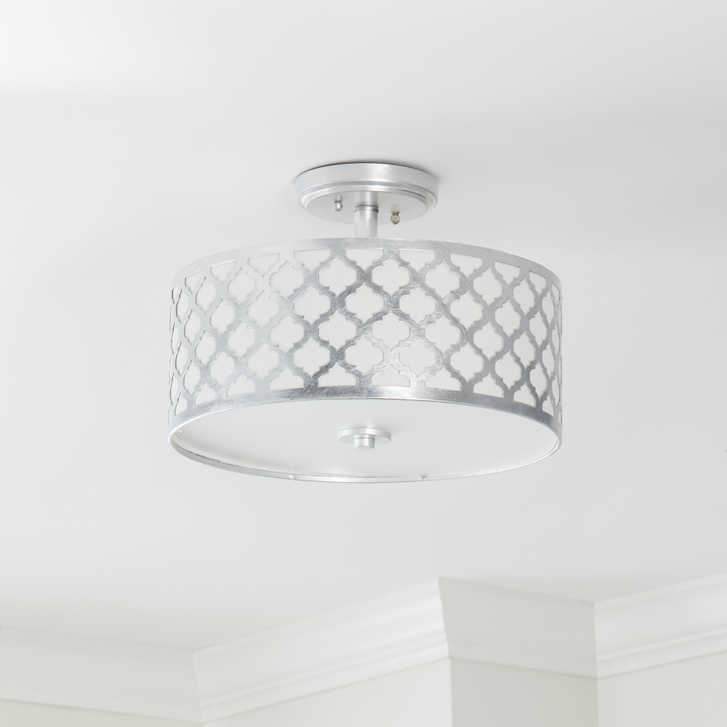 Shop Safavieh Lighting Kora Quatrefoil Silver LED 3light Flush Mount