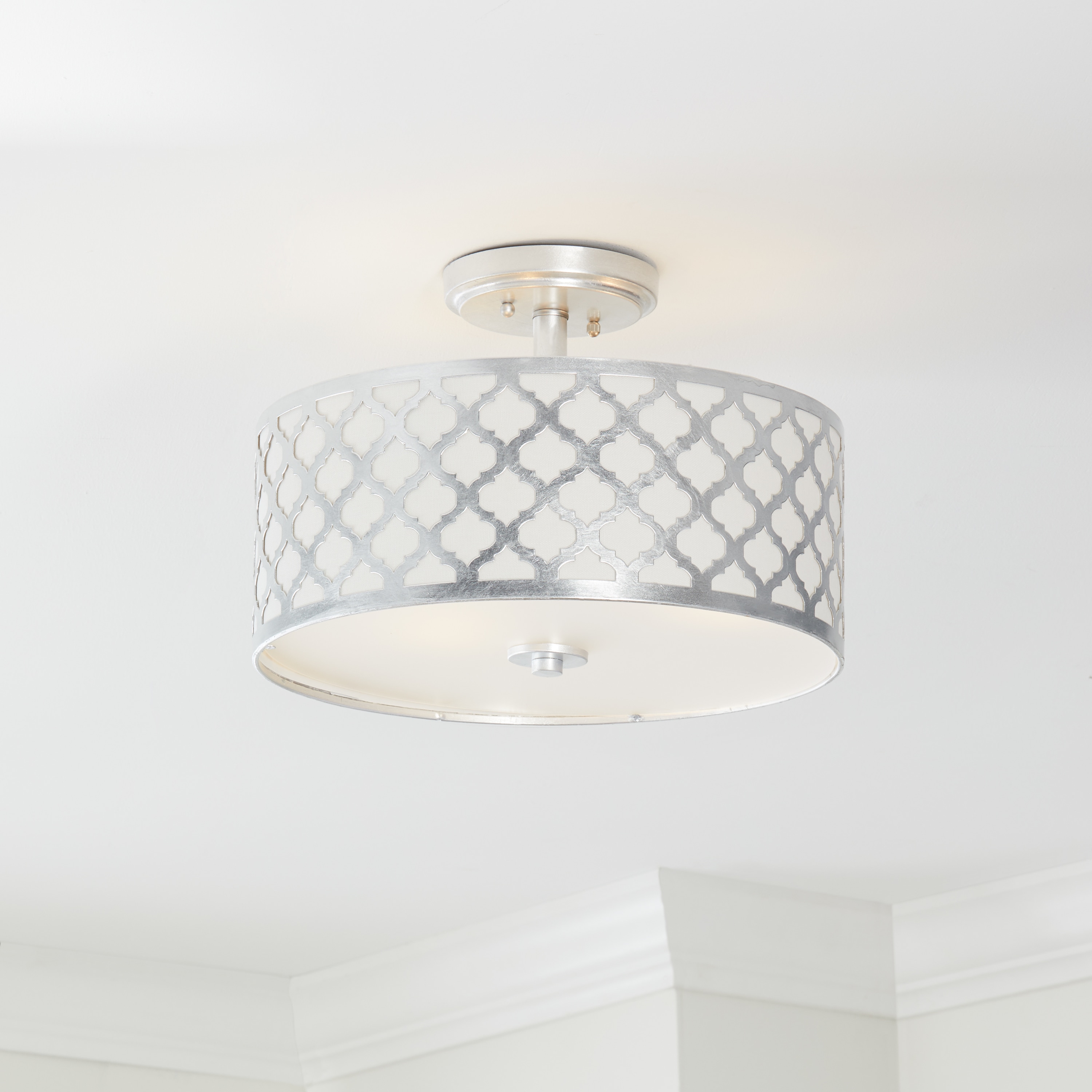 Safavieh Lighting Kora Quatrefoil Silver Led 3 Light Flush Mount Safavieh Lighting Kora Quatrefoil Silver Led 3 Light Flush Mount