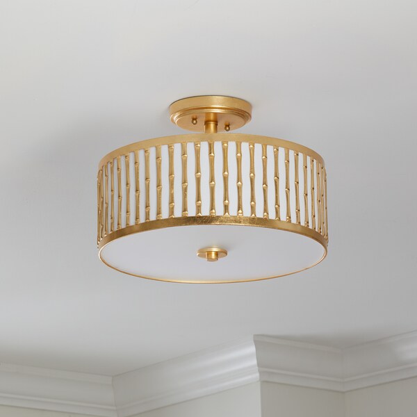 Safavieh Lighting 15.25-inch Pierce 3-light Gold Flush Mount - 15.25" x 15.25" x 10.5"