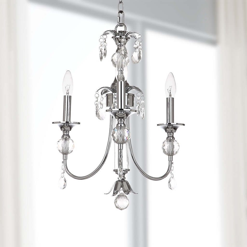 Safavieh Lighting Mayfield Adjustable 3-light Chrome/ Clear Chandelier (LIT4390A) - Chandeliers For Bedrooms by Overstock.com