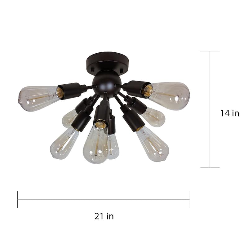 Juvan Antique Bronze Edison Bulbs 8-light Ceiling Light