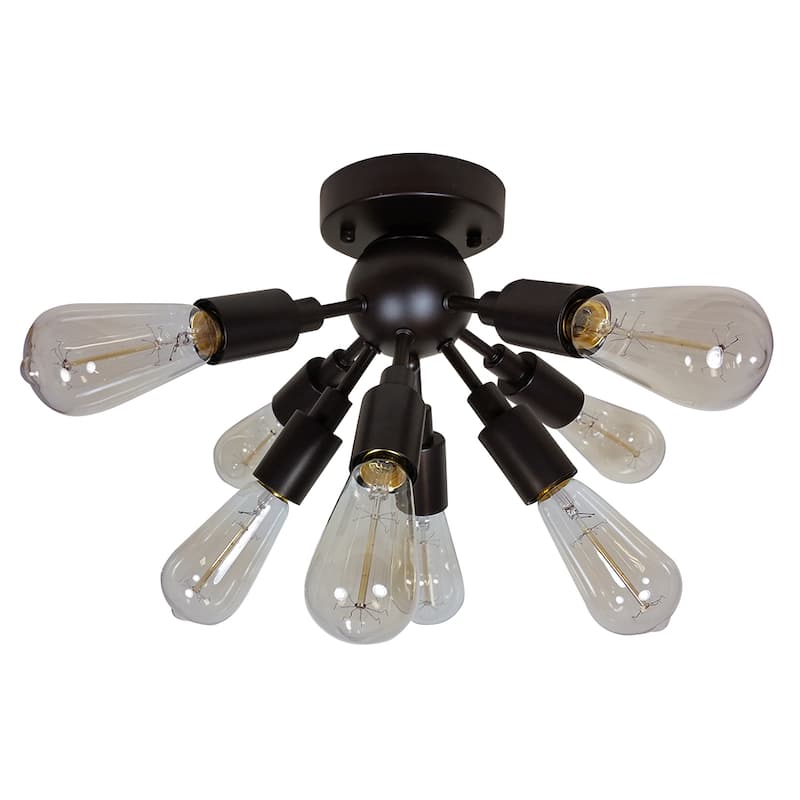 Juvan Antique Bronze Edison Bulbs 8-light Ceiling Light
