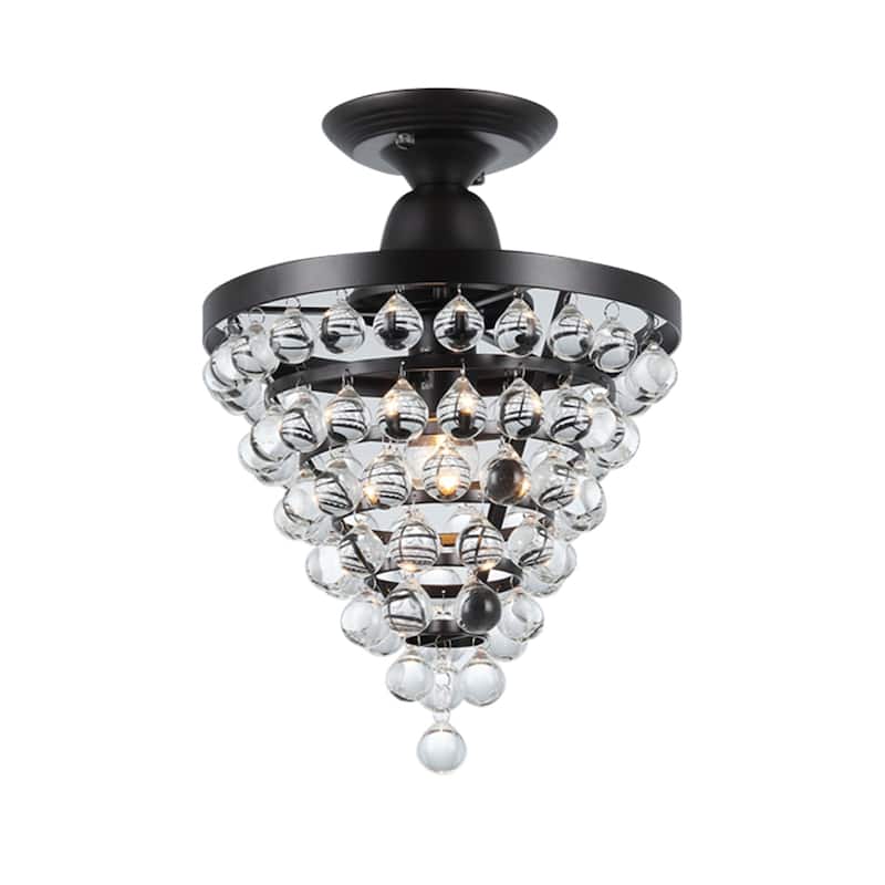 Stanzo 1-light Antique Bronze Tear Drop Crystal Ceiling Light