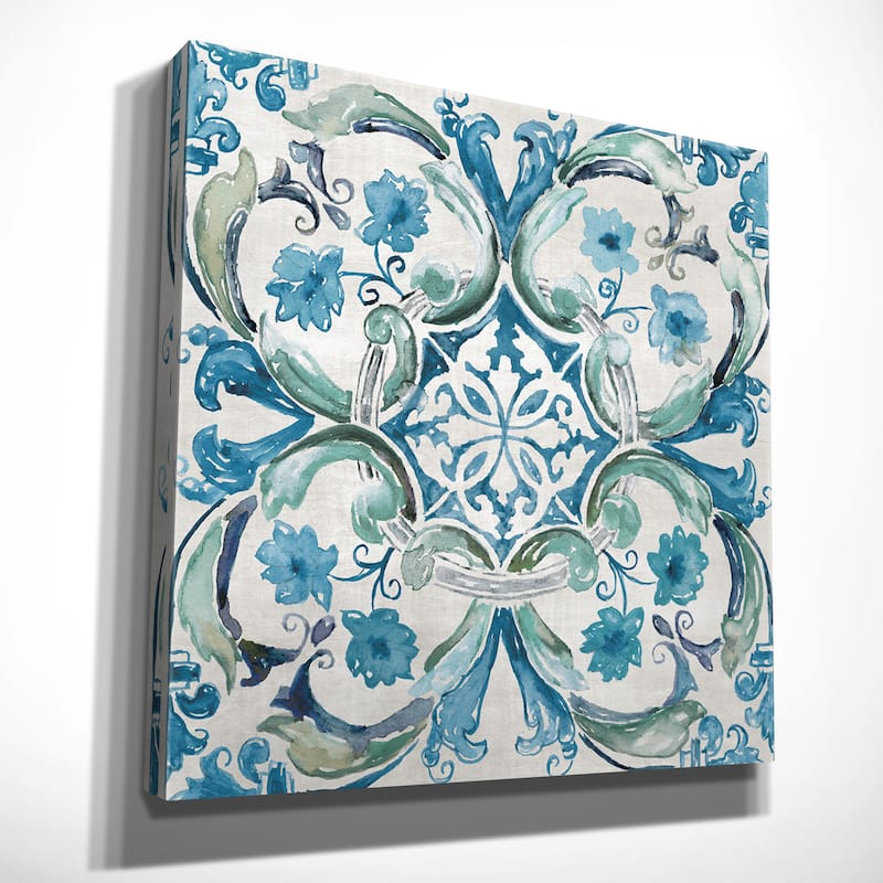 'Caribbean Tile I' Canvas Premium Gallery-wrapped Canvas Wall Art