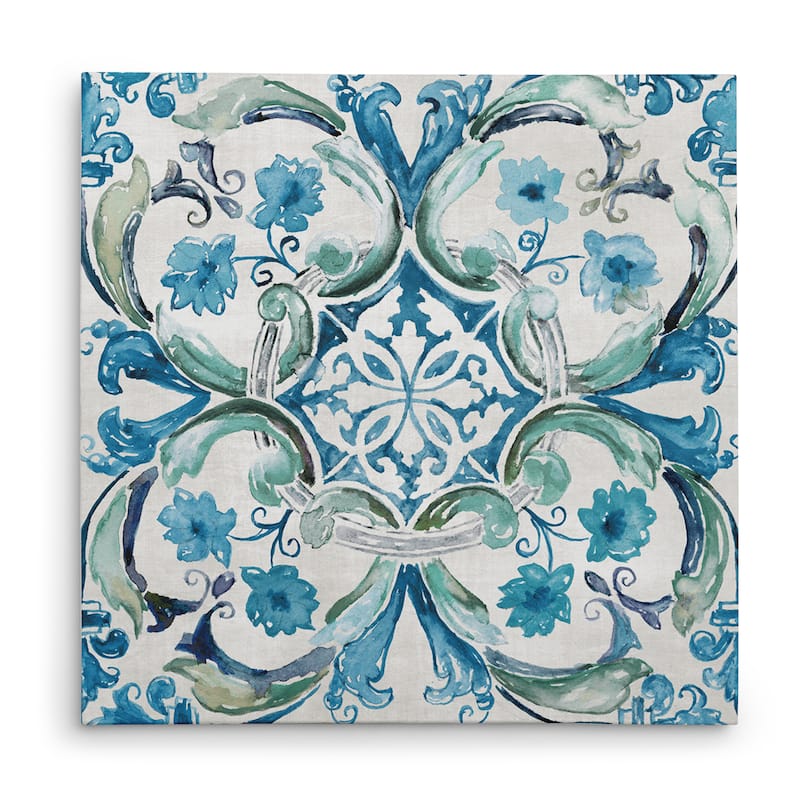'Caribbean Tile I' Canvas Premium Gallery-wrapped Canvas Wall Art
