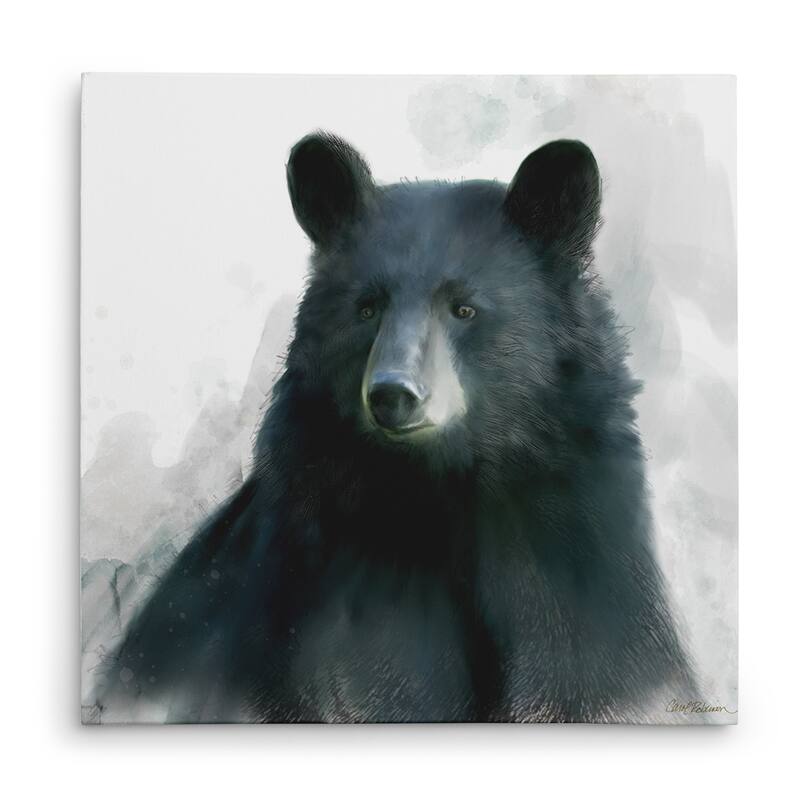 'Rainsoft Bear' Canvas Premium Gallery-wrapped Wall Art