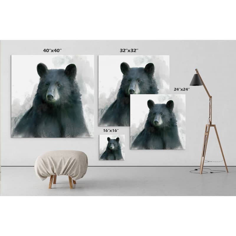 'Rainsoft Bear' Canvas Premium Gallery-wrapped Wall Art