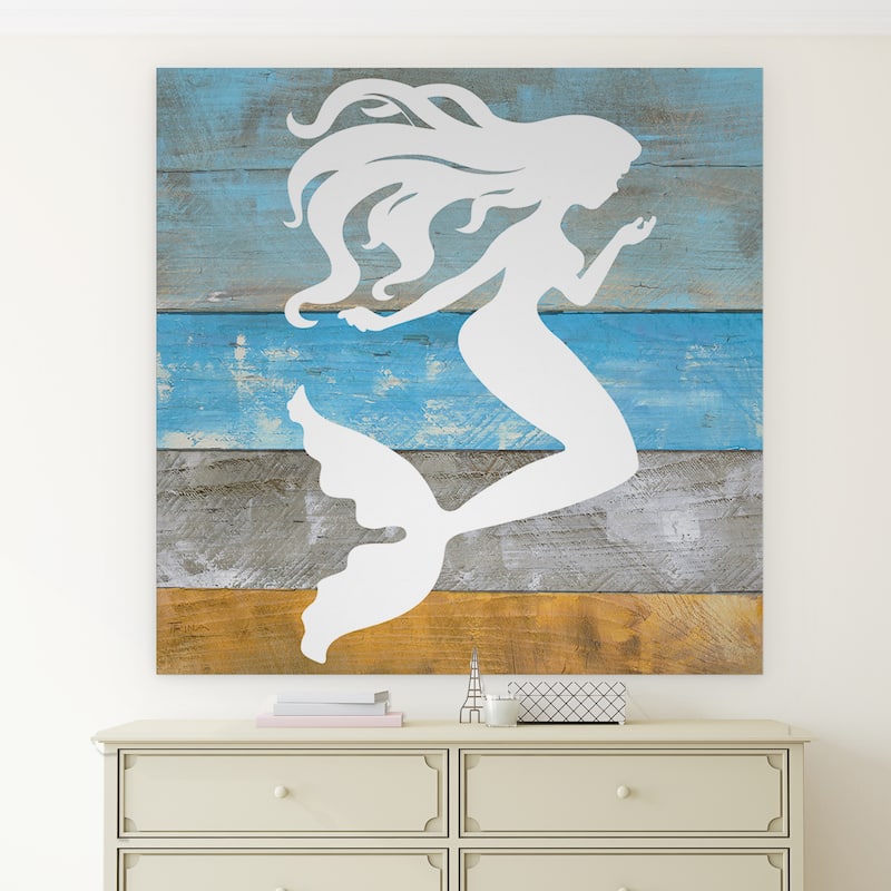 Wexford Home F Rosenstiels Widow & Son 'Woodgrain Mermaid' Premium Gallery Wrapped Canvas