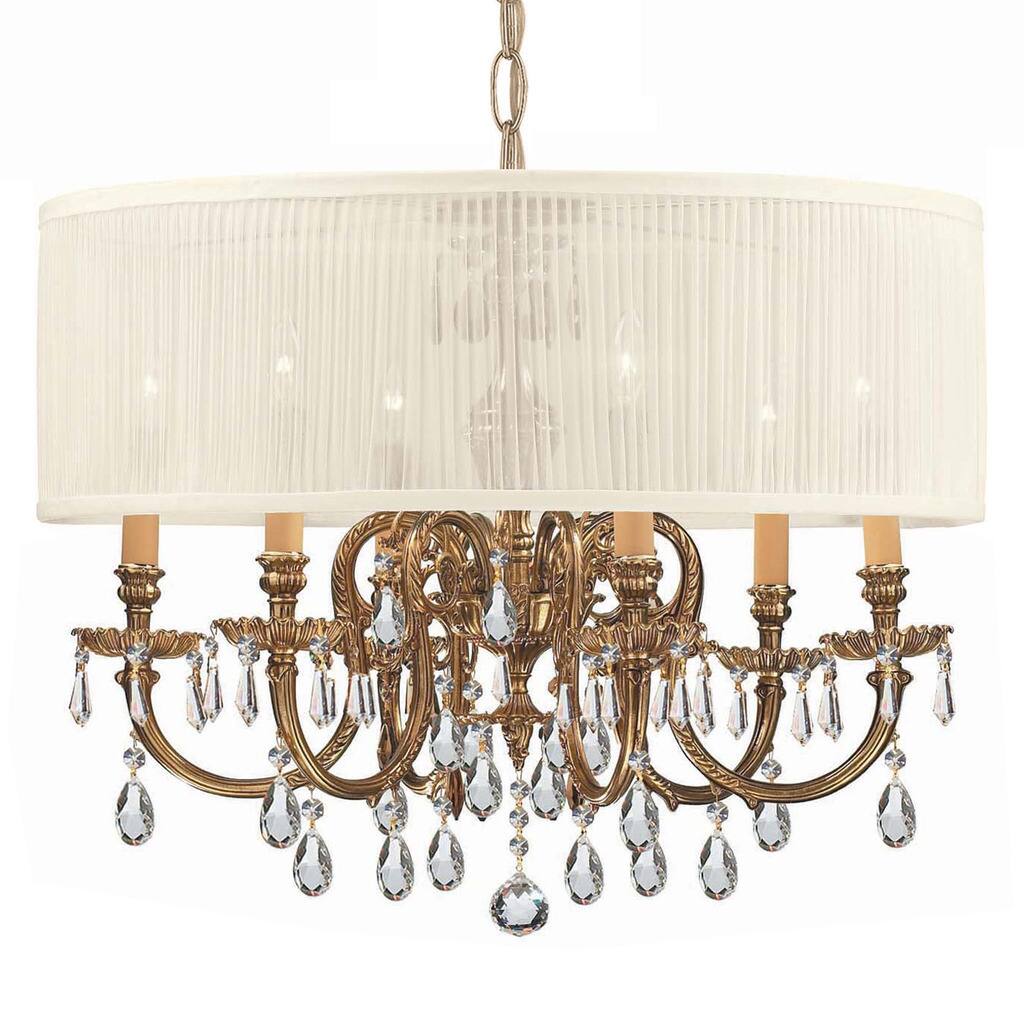 Brentwood 6-light Olde Brass Strass Crystal Chandelier - Chandeliers For Bedrooms by Overstock.com