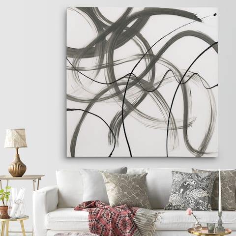 'Dancing In The Wind II' Canvas Premium Gallery-wrapped Wall Art - White/Grey