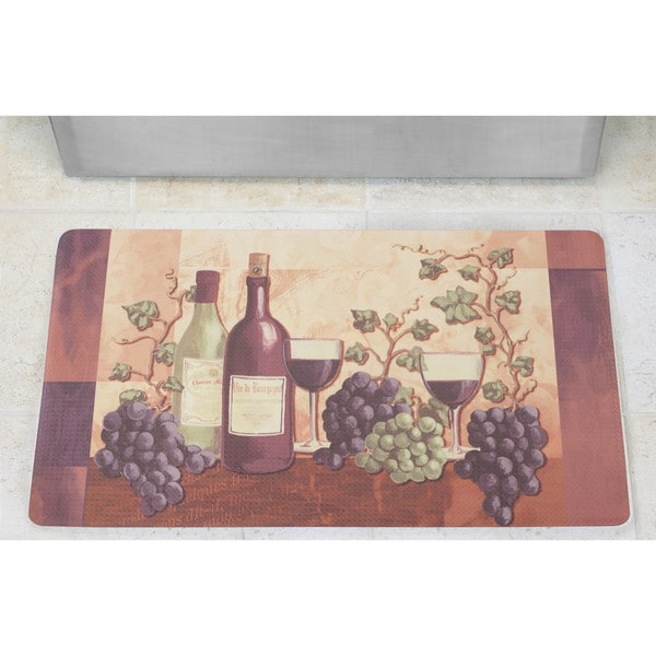 Chef Gear Cabernet Anti-Fatigue Gelness Printed Kitchen Mat (2' x 5')