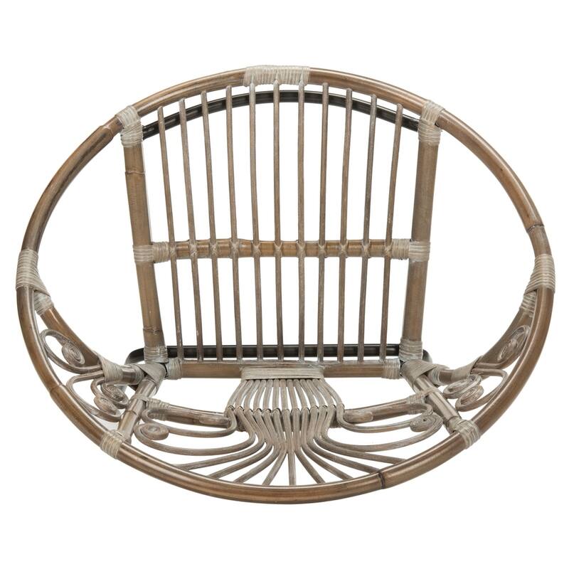 SAFAVIEH Carlson Rattan Grey White Wash Accent Chair - 29.5" x 26.2" x 31.1"