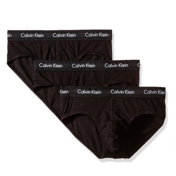 Shop Calvin Klein Men's 3-Pack Cotton Stretch Hip Brief - Black ...