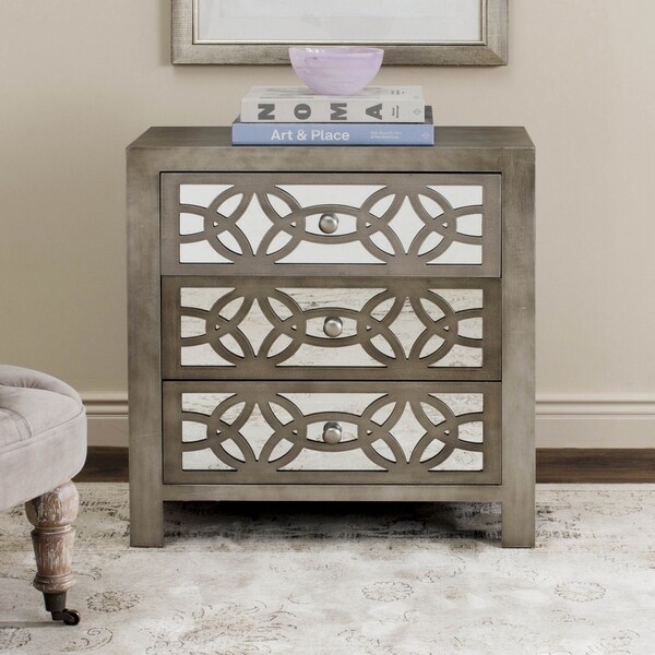 Safavieh Tasha Grey 3 Drawer Chest Free Shipping Today Safavieh Tasha Grey 3 Drawer Chest