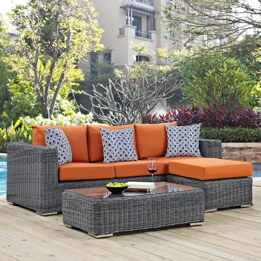 Summon 3-piece Outdoor Patio Sunbrella Sectional Set